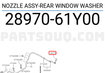 Nissan 2897061Y00 NOZZLE ASSY-REAR WINDOW WASHER
