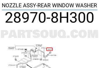 Nissan 289708H300 NOZZLE ASSY-REAR WINDOW WASHER