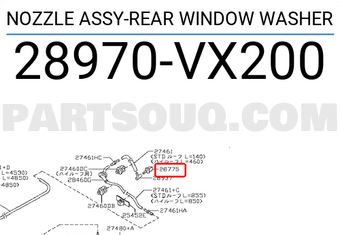 Nissan 28970VX200 NOZZLE ASSY-REAR WINDOW WASHER