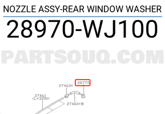 Nissan 28970WJ100 NOZZLE ASSY-REAR WINDOW WASHER