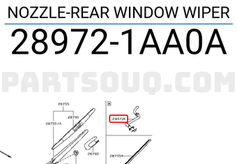 Nissan 289721AA0A NOZZLE-REAR WINDOW WIPER