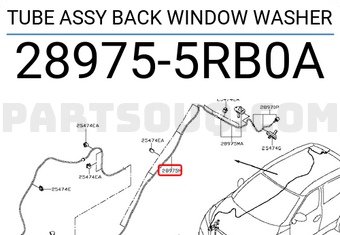 Nissan 289755RB0A TUBE ASSY BACK WINDOW WASHER