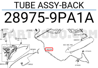 Nissan 289759PA1A TUBE ASSY-BACK