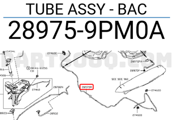 Nissan 289759PM0A TUBE ASSY - BAC