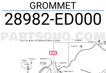 Nissan 28982ED000 GROMMET