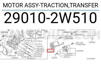 Nissan 290102W510 MOTOR ASSY-TRACTION,TRANSFER