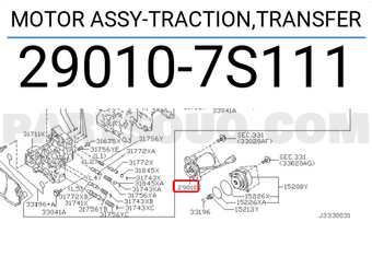 Nissan 290107S111 MOTOR ASSY-TRACTION,TRANSFER