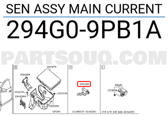 Nissan 294G09PB1A SEN ASSY MAIN CURRENT