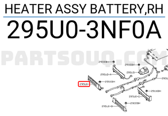 Nissan 295U03NF0A HEATER ASSY BATTERY,RH