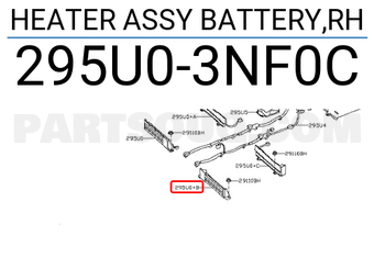 Nissan 295U03NF0C HEATER ASSY BATTERY,RH