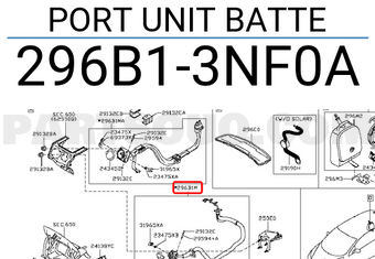 Nissan 296B13NF0A PORT UNIT BATTE