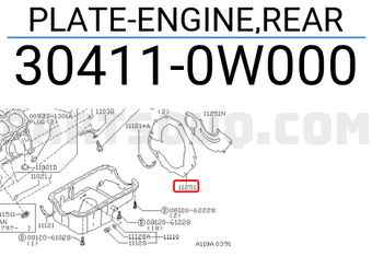 Nissan 304110W000 PLATE-ENGINE,REAR