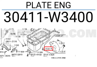 Nissan 30411W3400 PLATE ENG