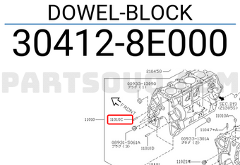 Nissan 304128E000 DOWEL-BLOCK
