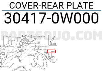Nissan 304170W000 COVER-REAR PLATE