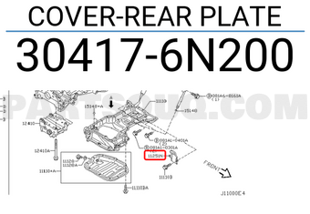 Nissan 304176N200 COVER-REAR PLATE