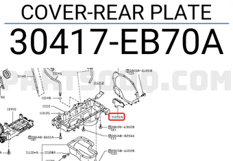 Nissan 30417EB70A COVER-REAR PLATE