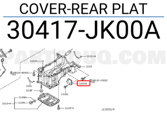 Nissan 30417JK00A COVER-REAR PLAT