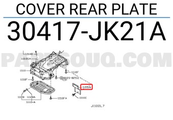Nissan 30417JK21A COVER REAR PLATE