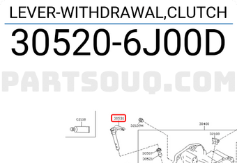 Nissan 305206J00D LEVER-WITHDRAWAL,CLUTCH