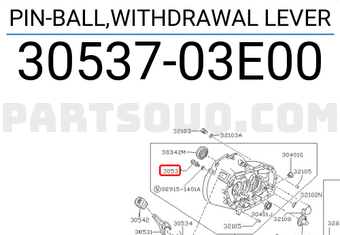 Nissan 3053703E00 PIN-BALL,WITHDRAWAL LEVER