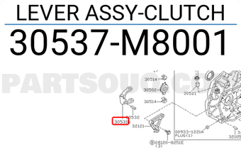 Nissan 30537M8001 LEVER ASSY-CLUTCH
