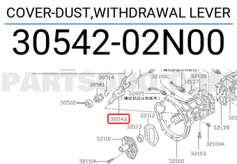 Nissan 3054202N00 COVER-DUST,WITHDRAWAL LEVER