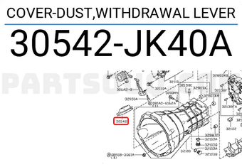Nissan 30542JK40A COVER-DUST,WITHDRAWAL LEVER