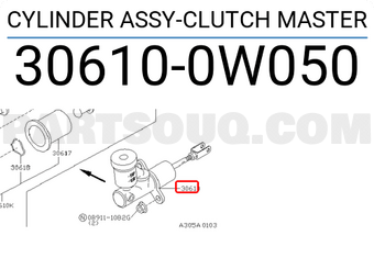 Nissan 306100W050 CYLINDER ASSY-CLUTCH MASTER