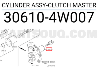 Nissan 306104W007 CYLINDER ASSY-CLUTCH MASTER