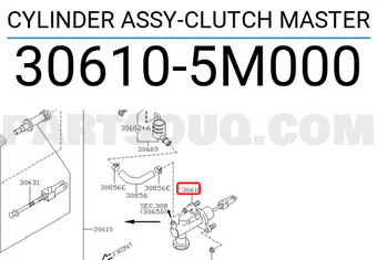 Nissan 306105M000 CYLINDER ASSY-CLUTCH MASTER