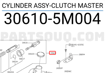 Nissan 306105M004 CYLINDER ASSY-CLUTCH MASTER