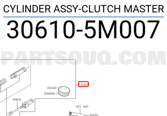 Nissan 306105M007 CYLINDER ASSY-CLUTCH MASTER