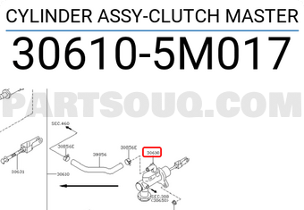 Nissan 306105M017 CYLINDER ASSY-CLUTCH MASTER