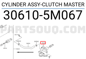 Nissan 306105M067 CYLINDER ASSY-CLUTCH MASTER