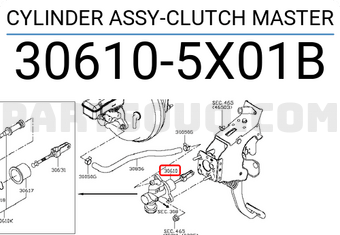 Nissan 306105X01B CYLINDER ASSY-CLUTCH MASTER