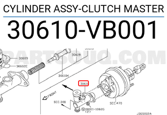Nissan 30610VB001 CYLINDER ASSY-CLUTCH MASTER