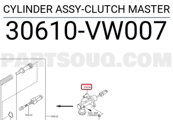 Nissan 30610VW007 CYLINDER ASSY-CLUTCH MASTER