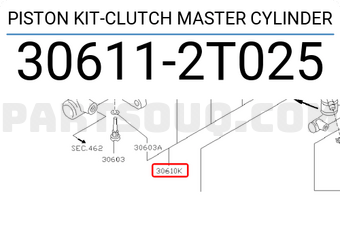 Nissan 306112T025 PISTON KIT-CLUTCH MASTER CYLINDER