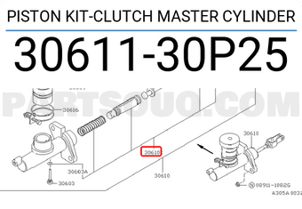 Nissan 3061130P25 PISTON KIT-CLUTCH MASTER CYLINDER