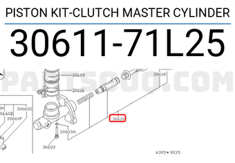 Nissan 3061171L25 PISTON KIT-CLUTCH MASTER CYLINDER