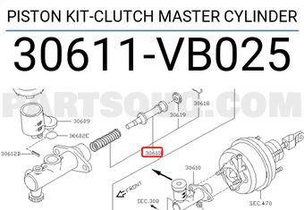 Nissan 30611VB025 PISTON KIT-CLUTCH MASTER CYLINDER