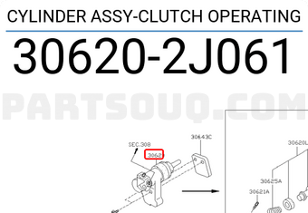 Nissan 306202J061 CYLINDER ASSY-CLUTCH OPERATING
