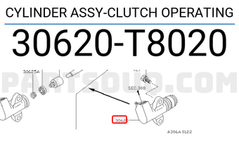 Nissan 30620T8020 CYLINDER ASSY-CLUTCH OPERATING