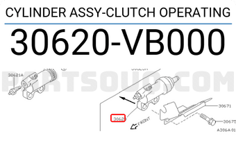 Nissan 30620VB000 CYLINDER ASSY-CLUTCH OPERATING
