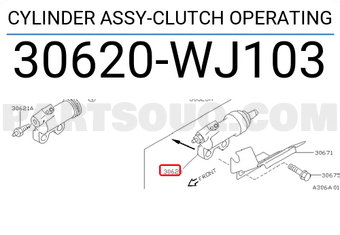 Nissan 30620WJ103 CYLINDER ASSY-CLUTCH OPERATING