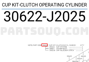 Nissan 30622J2025 CUP KIT-CLUTCH OPERATING CYLINDER