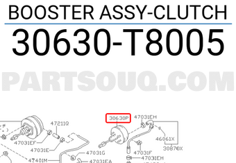 Nissan 30630T8005 BOOSTER ASSY-CLUTCH