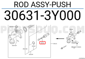 Nissan 306313Y000 ROD ASSY-PUSH