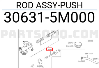 Nissan 306315M000 ROD ASSY-PUSH